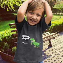 Camiseta De Bebé Patrón de dinosaurio colorido con nombre T-Rex Boy