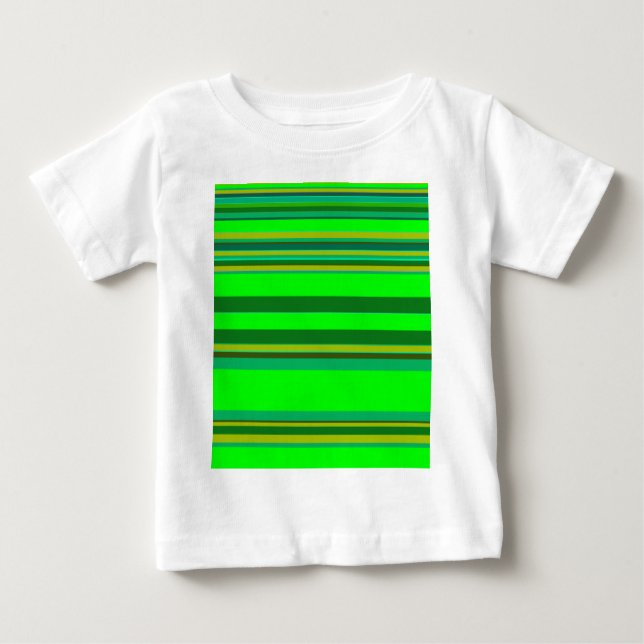Camiseta De Bebé Patrón de diseño personalizado de franja verde col (Anverso)