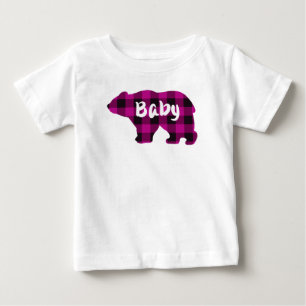 Camiseta De Bebé Patrón de doncella negra rosa de oso bebé