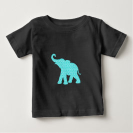 Camiseta De Bebé Patrón de elefante feliz negro