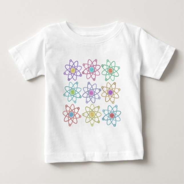 Camiseta De Bebé Patrón de estructura atómica Ciencia (Anverso)