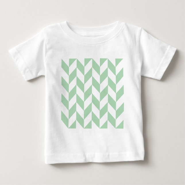 Camiseta De Bebé Patrón de faldón verde de impresión (Anverso)