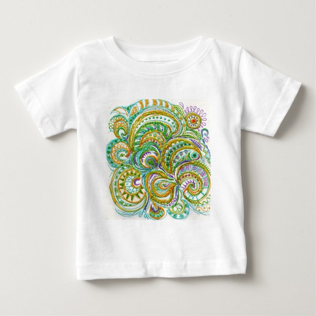 Camiseta De Bebé Patrón de fantasía de arte folclórico (Anverso)