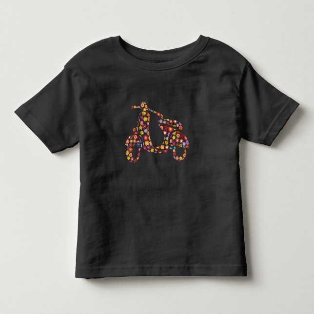 Camiseta De Bebé Patrón de flor de Scooter (Anverso)