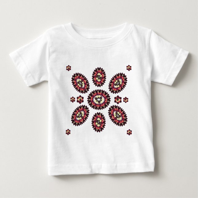 Camiseta De Bebé Patrón de flores de Mandala (Anverso)