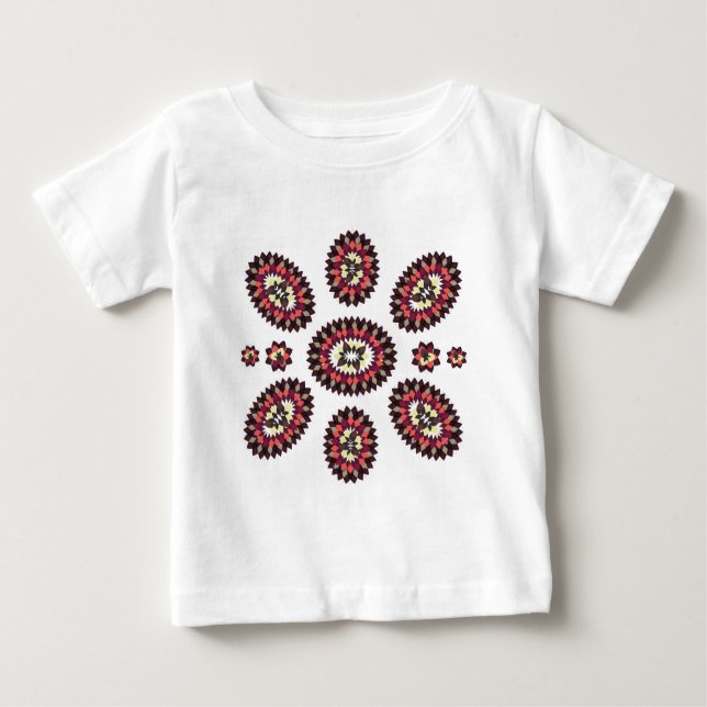 Camiseta De Bebé Patrón de flores de Mandala (Anverso)