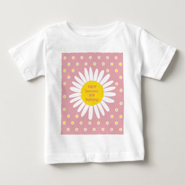 Camiseta De Bebé Patrón de flores de margarita - Pureza, cita de in (Anverso)