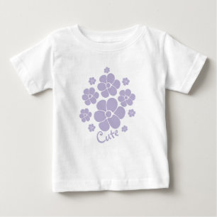 Camiseta De Bebé Patrón de flores recortado - Púrpura