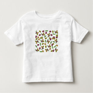 Camiseta De Bebé Patrón de hojas de oliva y oliva rusas