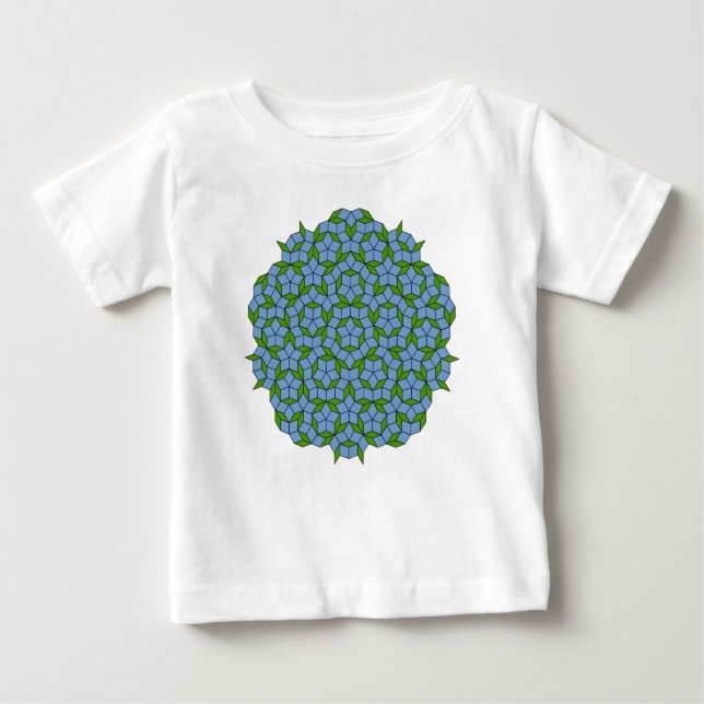 Camiseta De Bebé Patrón de hombus penrose verde y azul (Anverso)