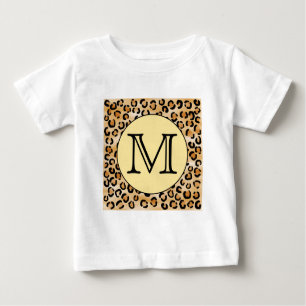 Camiseta De Bebé Patrón de impresión de monograma Leopardo personal