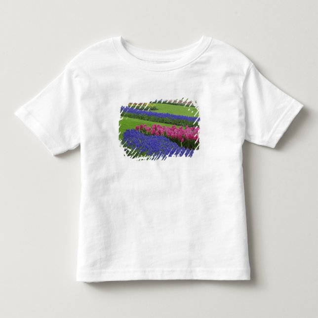 Camiseta De Bebé Patrón de jacinto de uva, tulipanes y (Anverso)