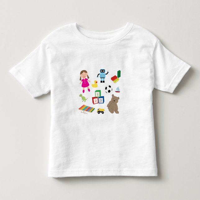Camiseta De Bebé Patrón de juguetes para niños (Anverso)