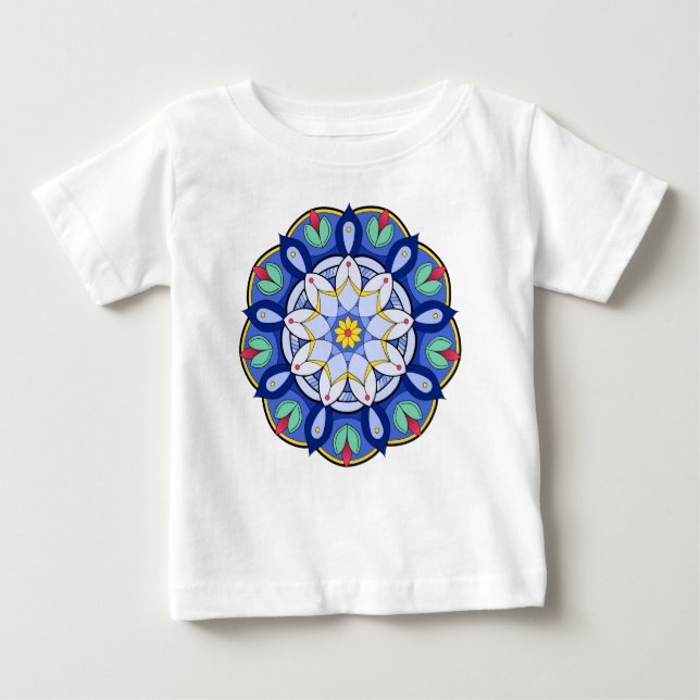 Camiseta De Bebé Patrón de Mandala 01 (Anverso)