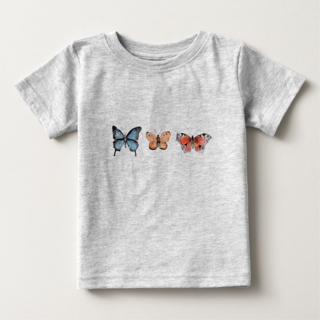 Camiseta De Bebé Patrón de mariposa (Anverso)