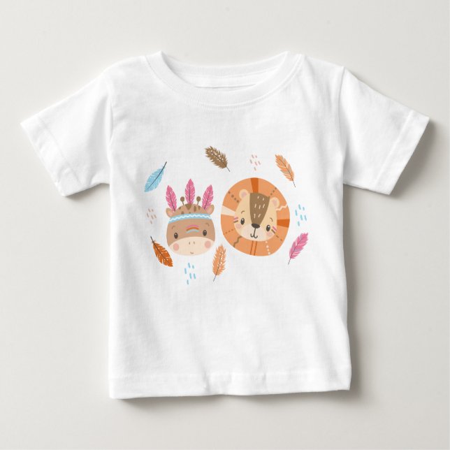 Camiseta De Bebé Patrón de nativos indígenas de la tribu Woodland S (Anverso)
