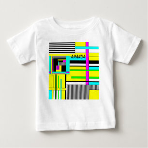 Camiseta De Bebé Patrón de neón geométrico brillante abstracto arro