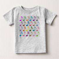 Patrón de notas musicales coloridas