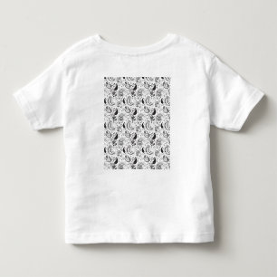 Camiseta De Bebé Patrón de paisley en negro y blanco – Arte textil 