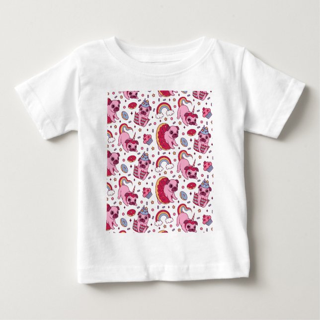Camiseta De Bebé Patrón de perro lindo para amantes de los perros (Anverso)