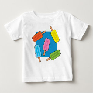 Camiseta De Bebé Patrón de Popsicles Coloridos