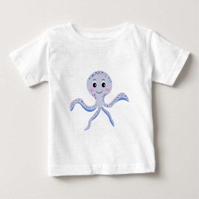 Camiseta De Bebé Patrón de pulpo bajo el mar (Anverso)