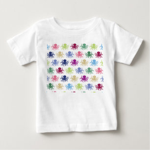 Camiseta De Bebé Patrón de pulpo colorido
