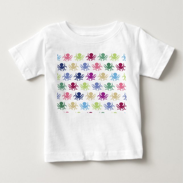 Camiseta De Bebé Patrón de pulpo colorido (Anverso)