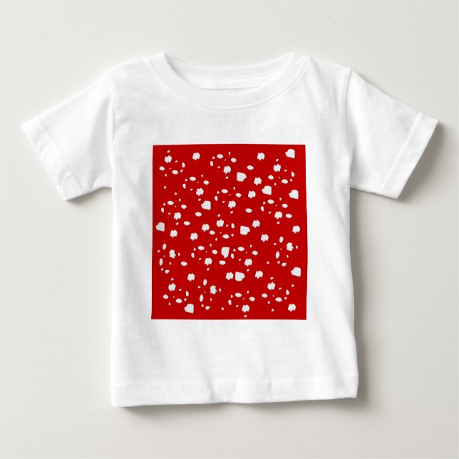 Camiseta De Bebé patrón de puntos con hongo de toadstool rojo (Anverso)