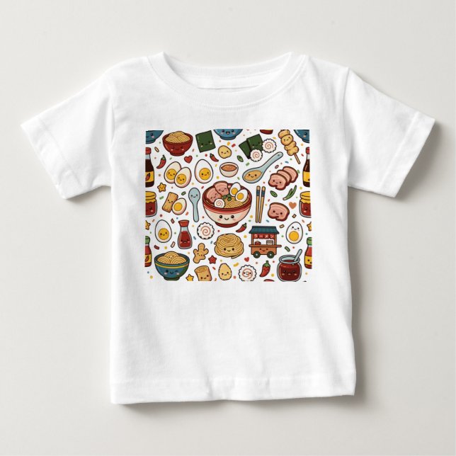 Camiseta De Bebé patrón de ramen (Anverso)