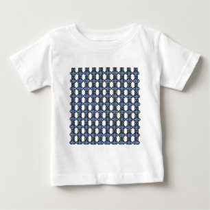 Camiseta De Bebé Patrón De Scarab De Mod Retro Azul Resumen