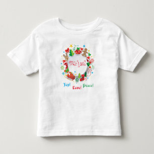 Camiseta De Bebé Patrón de símbolos de vacaciones de invierno de 