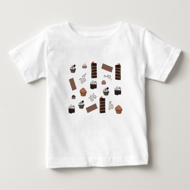 Camiseta De Bebé Patrón de tema del chocolate (Anverso)