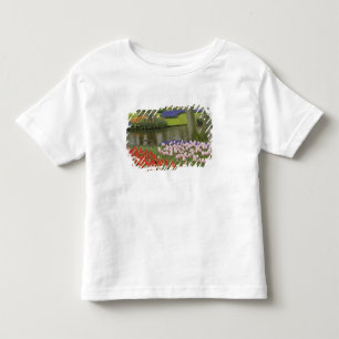 Camiseta De Bebé Patrón de tulipanes y flores de jacinto de uva,