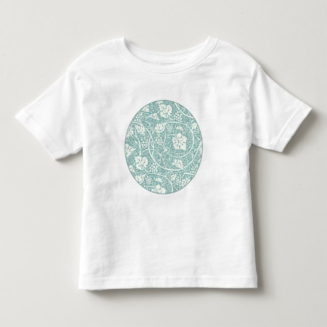 Camiseta De Bebé Patrón de uva William Morris turquesa (Anverso)