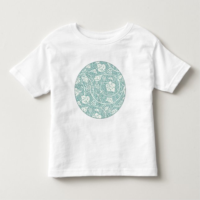 Camiseta De Bebé Patrón de uva William Morris Turquoise Verde azula (Anverso)