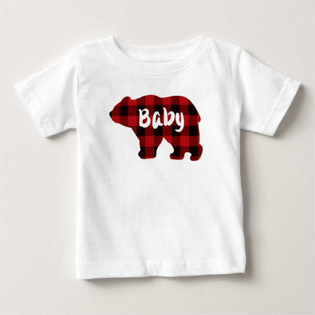Camiseta De Bebé Patrón de yegua de búfalo negro de oso bebé (Anverso)