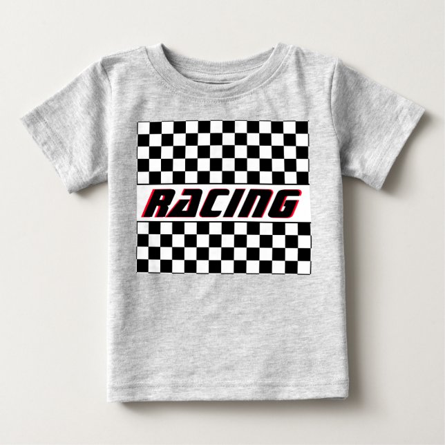 Camiseta De Bebé Patrón del tema de la Carreras de la verificación  (Anverso)