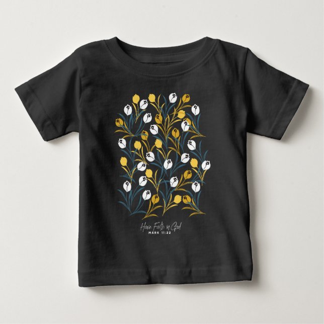 Camiseta De Bebé Patrón elegante de flor tulipán (Anverso)