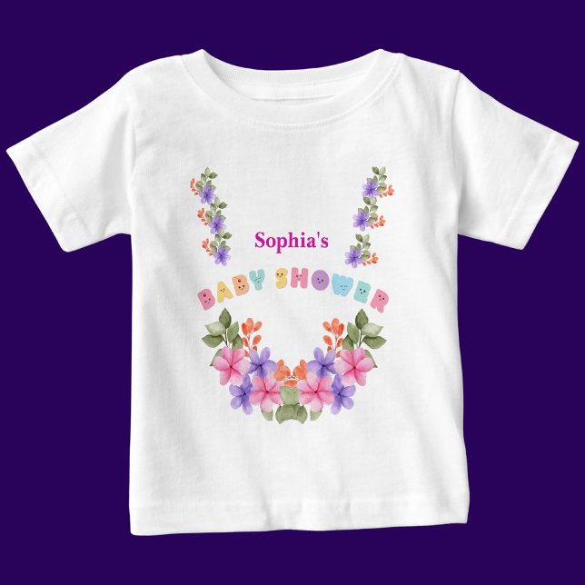 Camiseta De Bebé Patrón floral de corte personalizado personalizado (Subido por el creador)