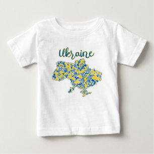 Camiseta De Bebé Patrón folclórico y tipografía de Ucrania