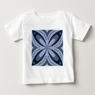 Camiseta De Bebé Patrón geométrico azul estilo retro
