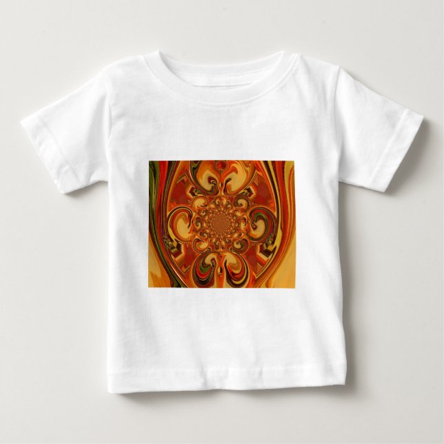 Camiseta De Bebé Patrón giratorio Sombras de Naranja, marrón, verde (Anverso)