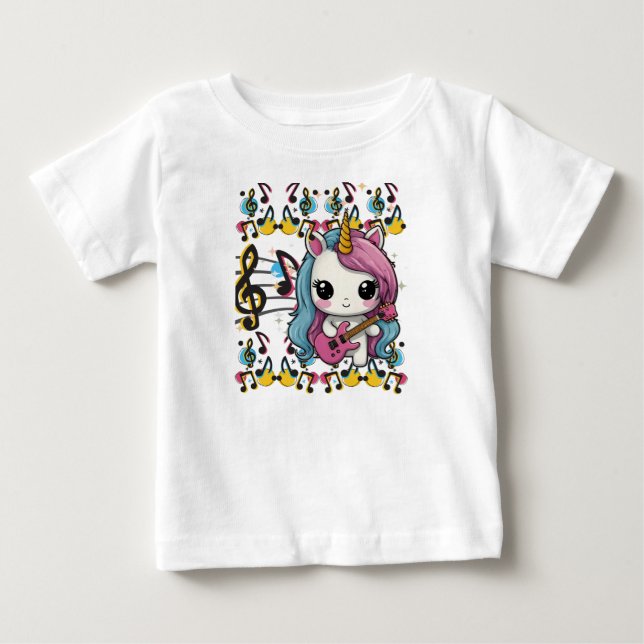 Camiseta De Bebé Patrón musical de Unicorn (Anverso)