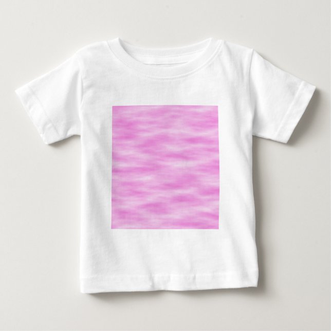 Camiseta De Bebé Patrón ondulado rosa y blanco. (Anverso)