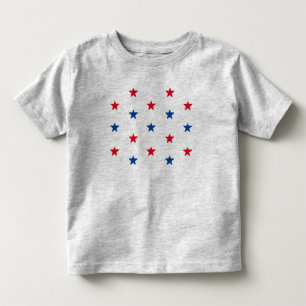 Camiseta De Bebé Patrón patriótico de estrellas blancas rojas 4 de 