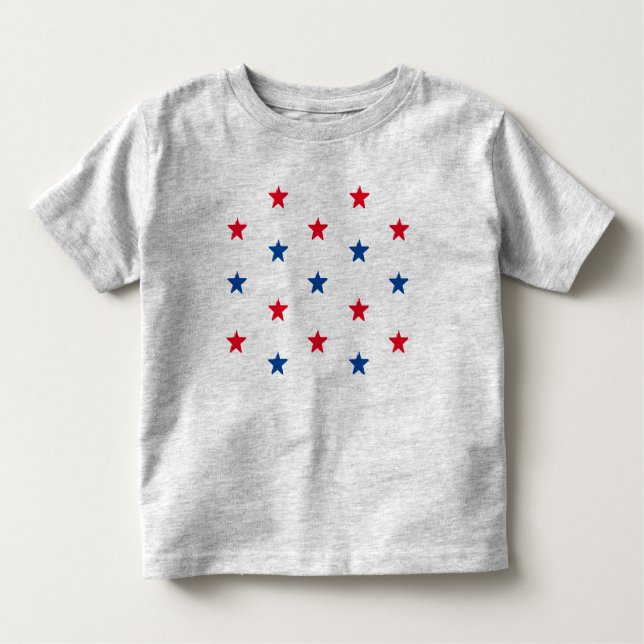 Camiseta De Bebé Patrón patriótico de estrellas blancas rojas 4 de  (Anverso)