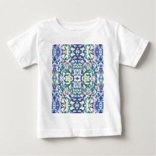 Camiseta De Bebé Patrón psicodélico azul