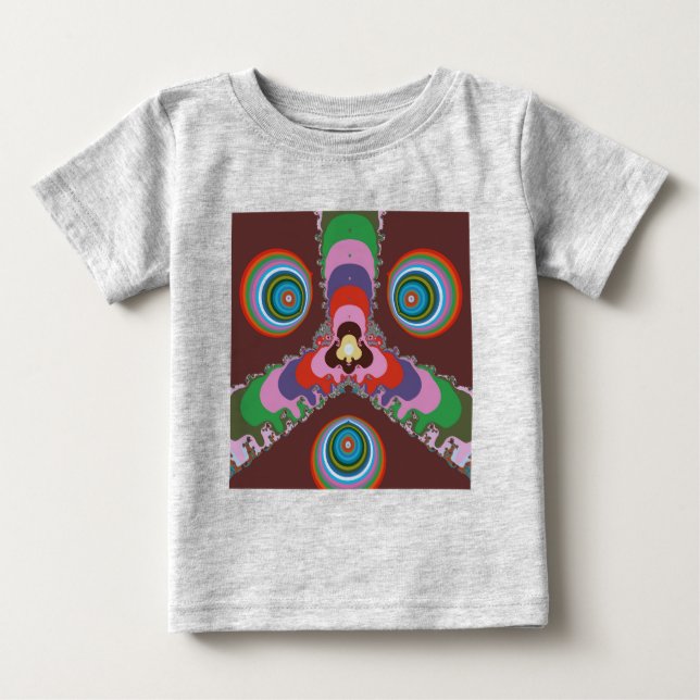 Camiseta De Bebé Patrón psicodélico retro de los 70 (Anverso)