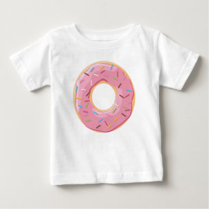Camiseta De Bebé Patrón Retro Colorido de Donas Minimalista Fiesta